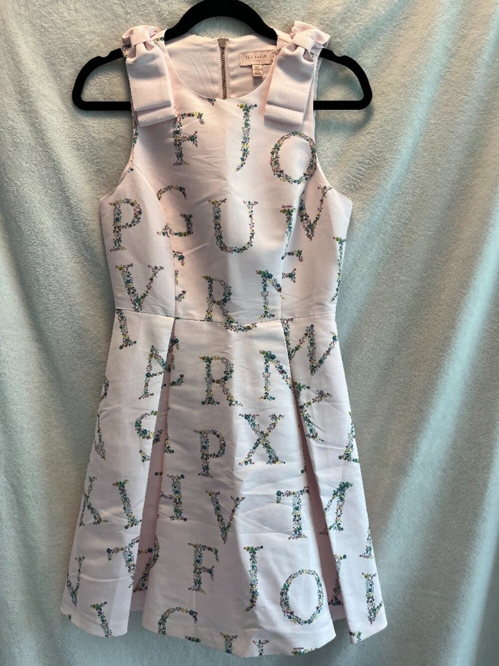 Ted Baker ZOWEY Unity Alphabet Floral Print Fit-Flare Mini Dress Size 2 (US 6) - Picture 3 of 8